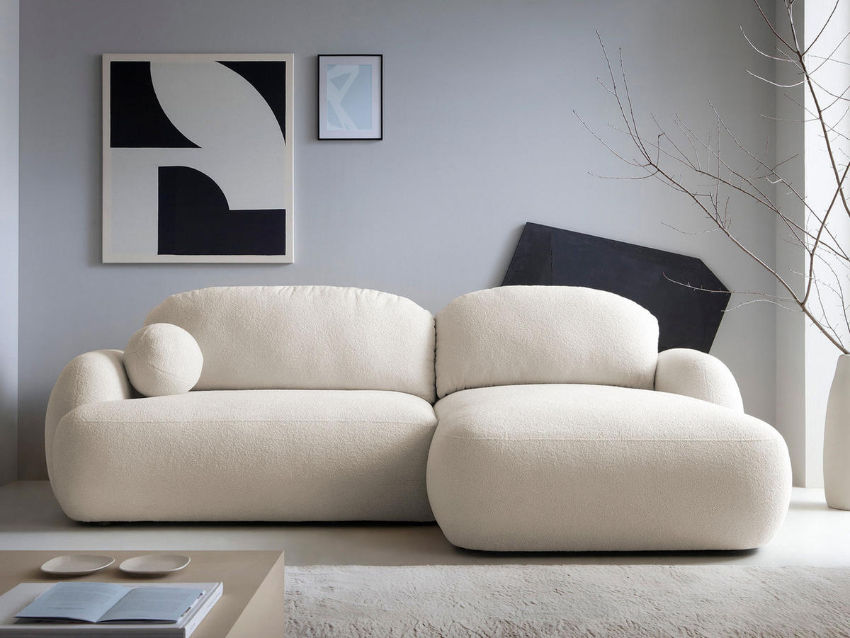 ECKSOFA Mayo, Seite: Rechts - Creme/Schwarz, Holz/Kunststoff (275/175cm) - MIRJAN24