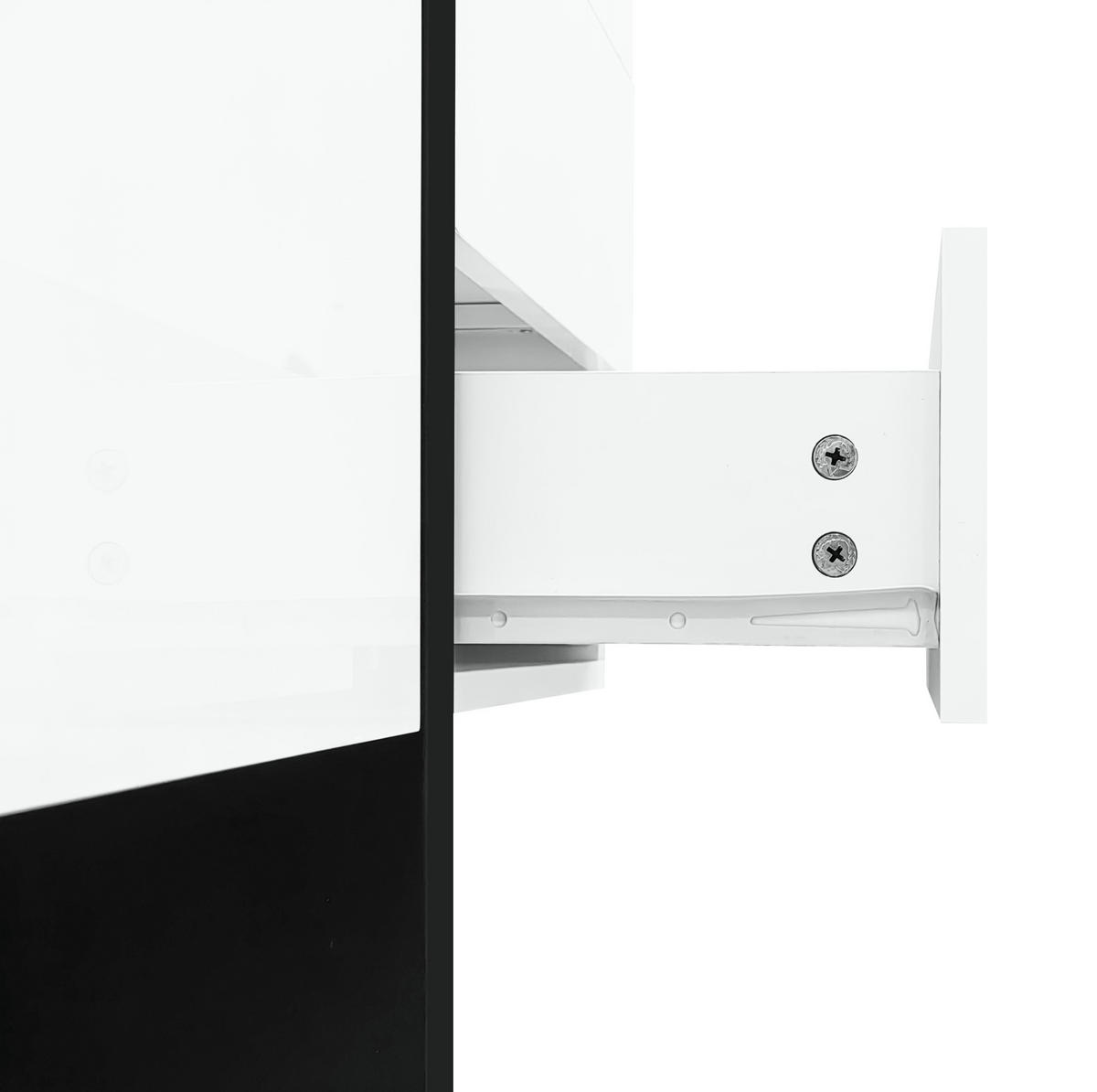 KOMMODE aus MDF & Spanplatte 150x40x80cm in Weiß mit 2 Türen & 4 Schubladen - Weiß, Holzwerkstoff (150/80/40cm) - Modfu