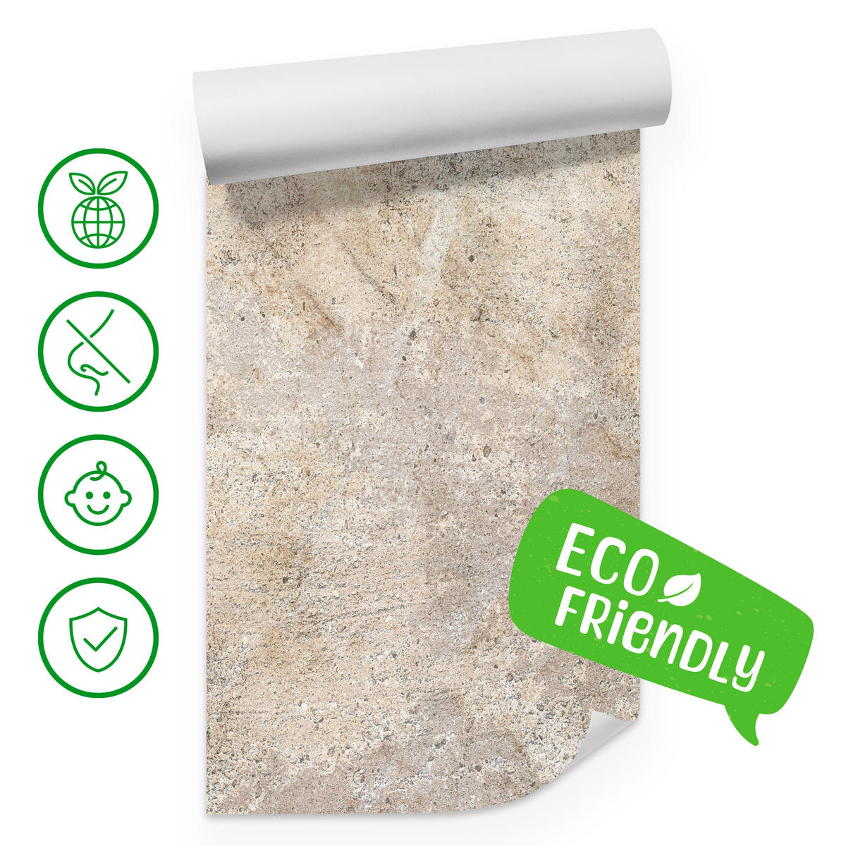 FOTOTAPETE für Wohnzimmer Mauer Beton Modern Beige Stil 150x105 - Beige/Braun, Papier (150/105cm) - Muralo