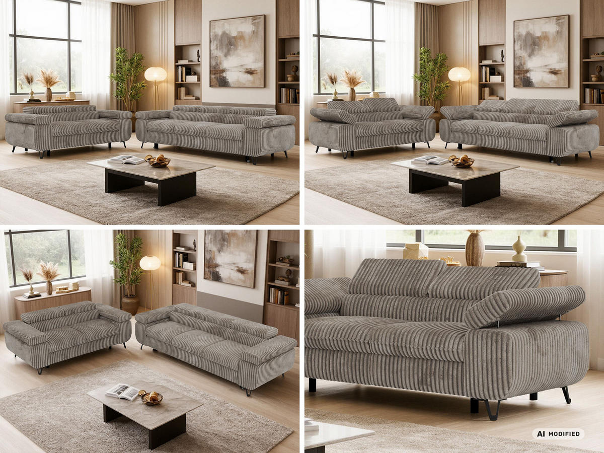 SEDACÍ SOUPRAVA PETERS 2+3 - Světle hnědá Manšestr - černá/světle hnědá, kov/textil (262/76/99cm) - MKS