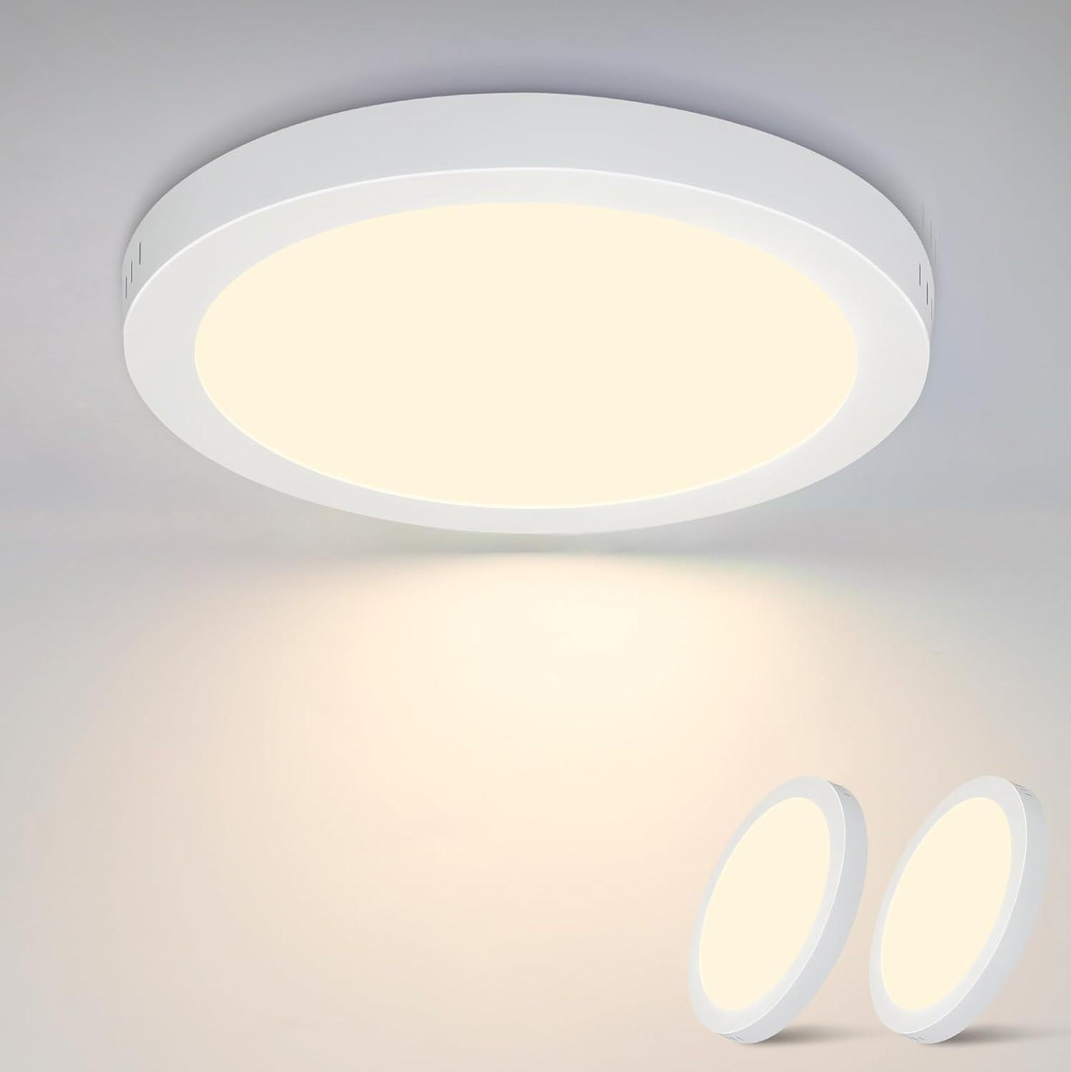 LED-DECKENLEUCHTE Finnj 23/3/23 cm （2er-set） - Weiß, Kunststoff (23/23/3cm) - ZMH