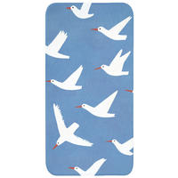 WC PŘEDLOŽKA Ptáci - bílá - vzor 60x120 cm - modrá, textil/plast (60/1cm) - OnlyWow
