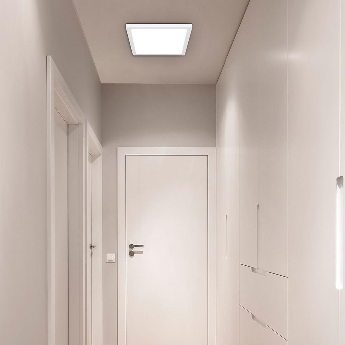 LED DECKENLEUCHTE LASSE Kunststoff Weiß - Weiß, Kunststoff (29.1/29.1/1.7cm) - Globo Lighting