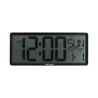 WANDUHR Retro LCD Schwarz 34.8/2.7/14.8 cm - Schwarz, Kunststoff (2.7/14.8/34.8cm) - Karlsson