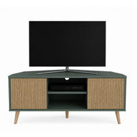 TV-ELEMENT Lesson Silva Rohrgeflecht - Grün, Holzwerkstoff (120/59.8/45cm) - Decorotika
