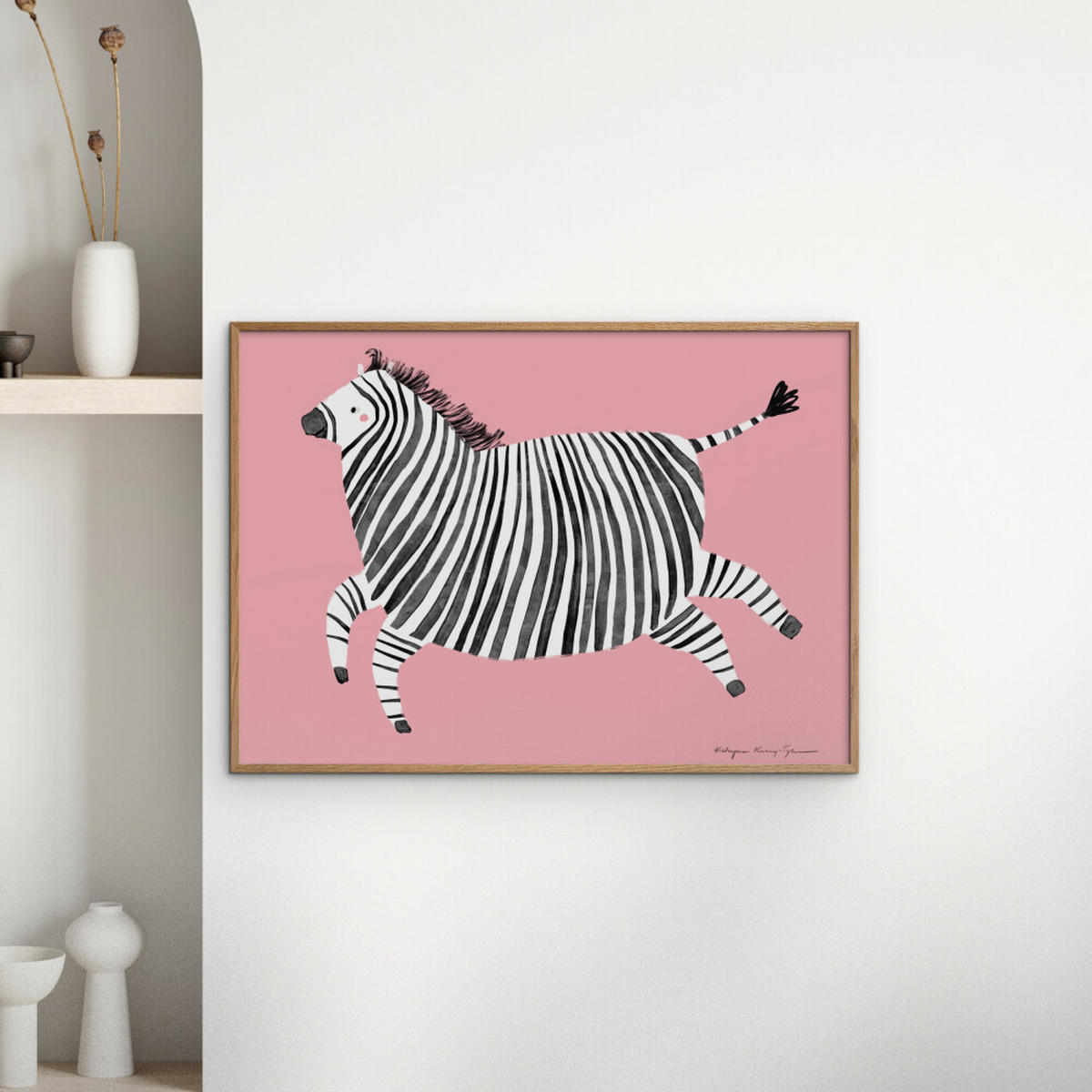 POSTER Wild Apple - Zebra - Pink, Papier (30/40/0.1cm) - Poster&Frame