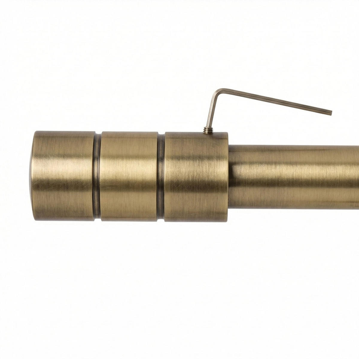 GARDINENSTANGE 1-Lauf Zylinder - Messingfarben, Metall (270cm) - Deco-Raum
