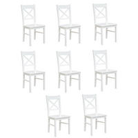 STÜHLE 8ER SET Belluno Elegante Kiefer weiß (RAL9010) lackiert 43 / 44 / 93cm - Weiß, Holz/Holzwerkstoff (43/93/44cm) - Feldmann-Wohnen