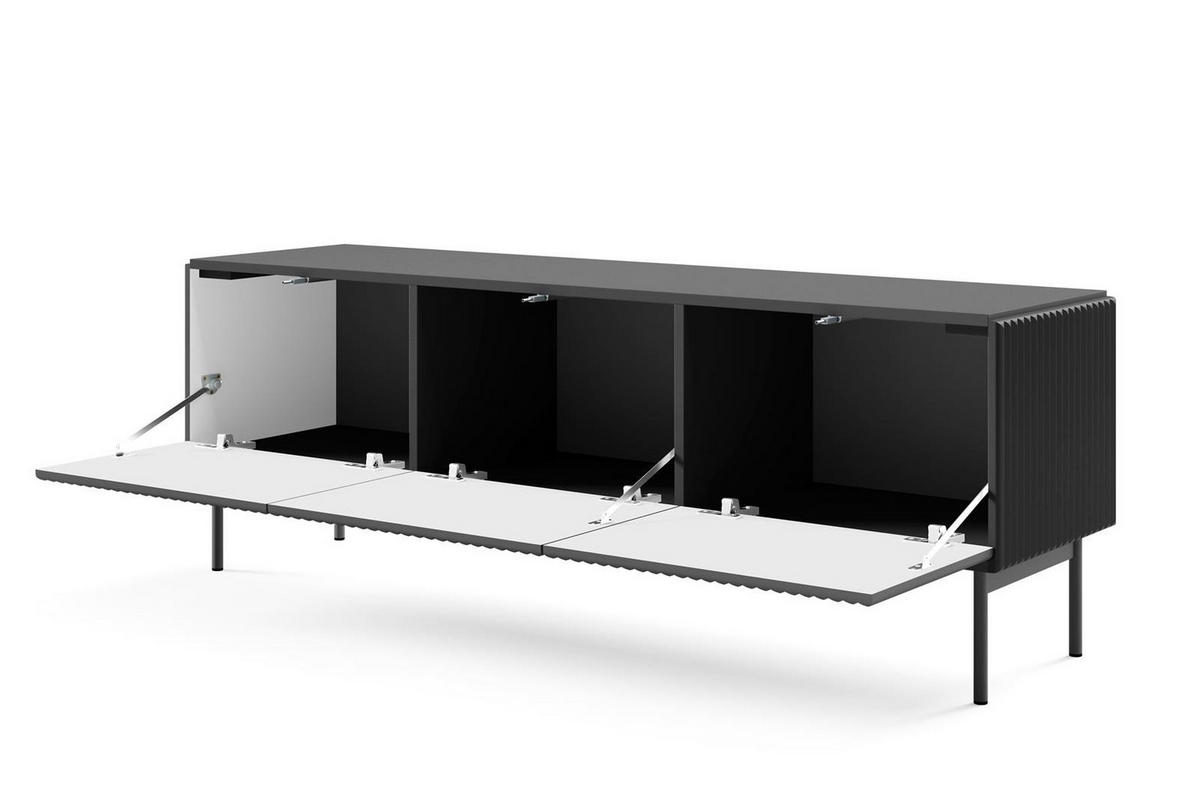 RTV-SCHRANK Tutti Schwarz, TV-Tisch - Schwarz, Holzwerkstoff/Metall (147/51/40cm) - Bettso