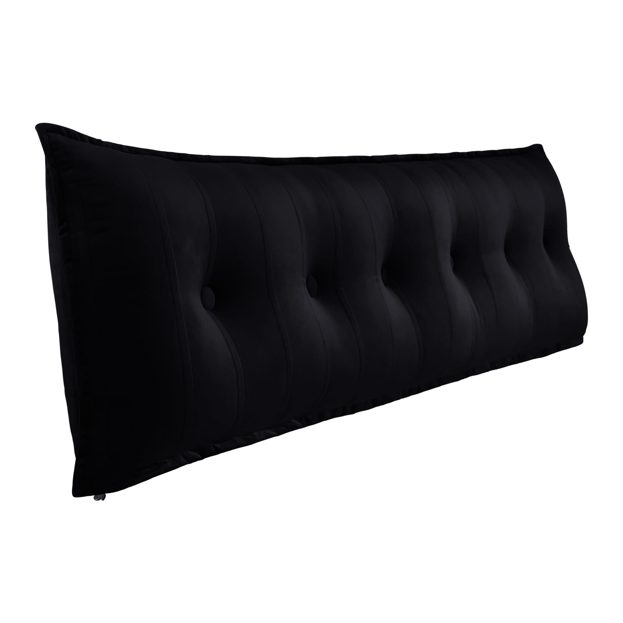 RÜCKENKISSEN Samtlook Schwarz 180 cm - Schwarz, Textil (45/180cm) - Vercart