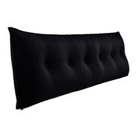 RÜCKENKISSEN Samtlook Schwarz 180 cm - Schwarz, Textil (45/180cm) - Vercart