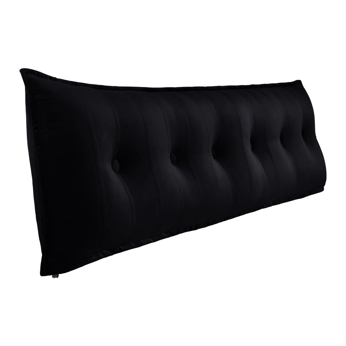 RÜCKENKISSEN Samtlook Schwarz 180 cm - Schwarz, Textil (45/180cm) - Vercart