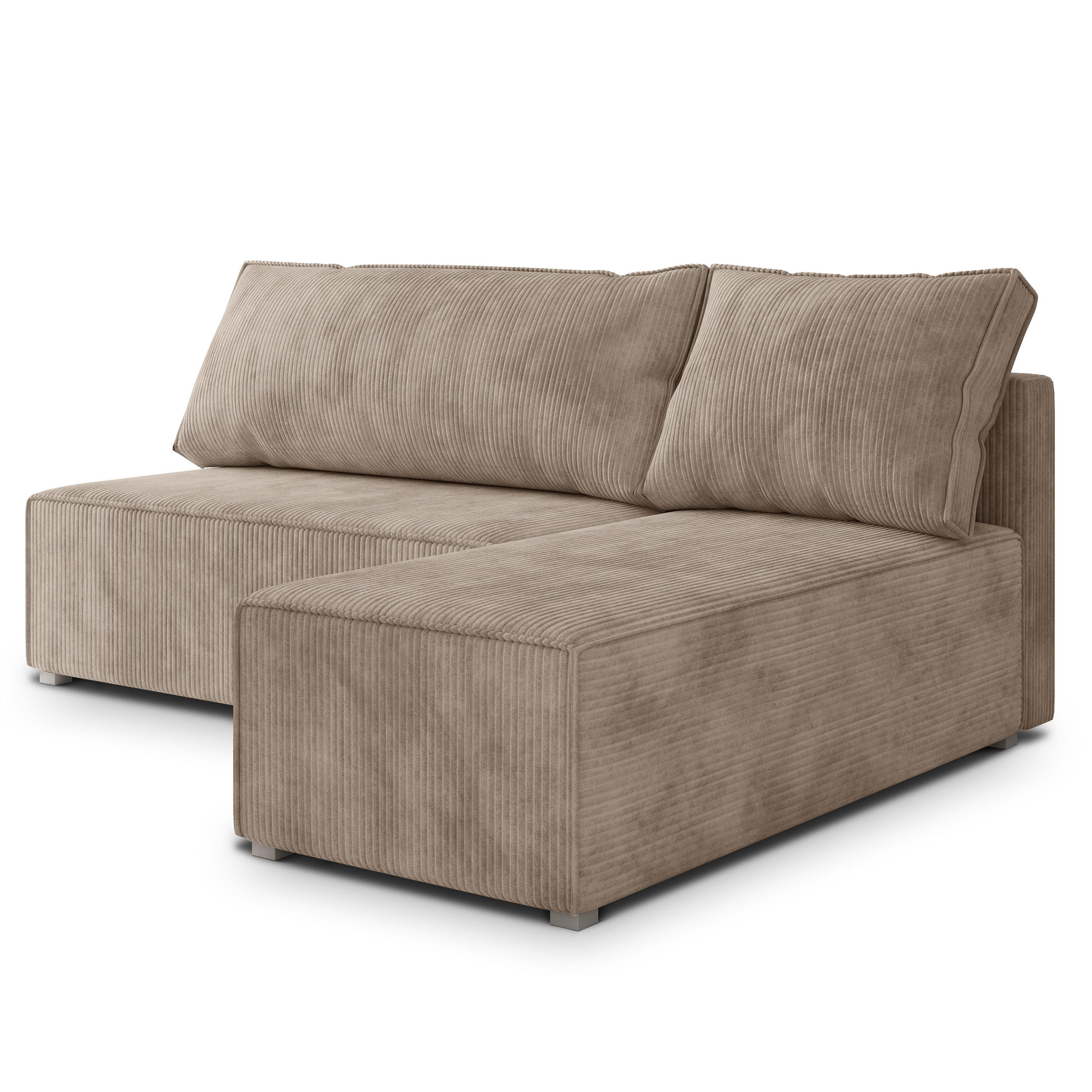 ROHOVÁ SEDAČKA BRISO béžová - šedá/béžová, dřevo/textil (200/140cm) - MASSENO