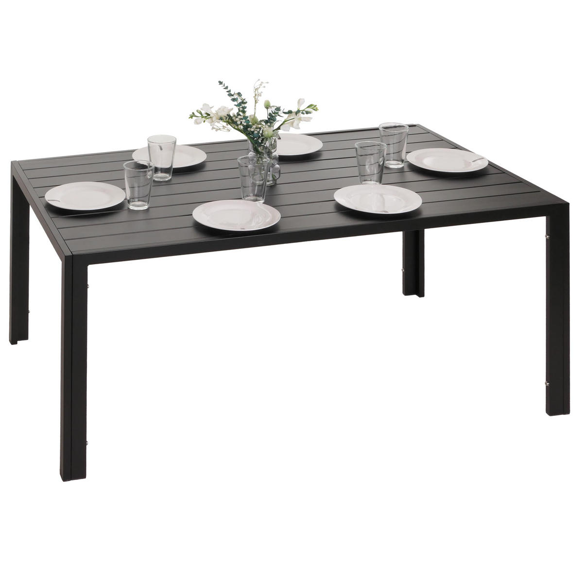 ALU-ESSTISCH 72x140x80cm wetterfest Anthrazit - Anthrazit, Metall (80/140/72cm) - CHEFGASTRO