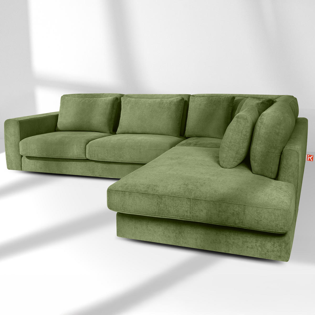 ECKSOFA rechts VERUS - Grün, Holz/Holzwerkstoff (297/248cm) - KONSIMO®