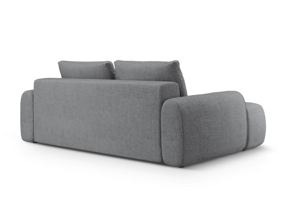 AUSKLAPPBARES-SOFA mit Bettkasten Linz aus strukturiertem Stoff grau 4 Sitzplätze - Grau, Textil (100/84/250cm) - Cosmopolitan Design