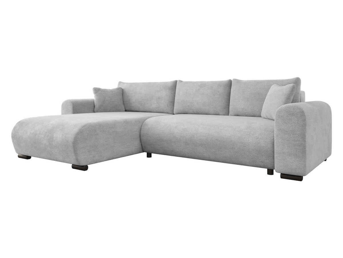 ECKSOFA Merkos - Hellgrau/Schwarz, Holz/Textil (285/188cm) - MIRJAN24