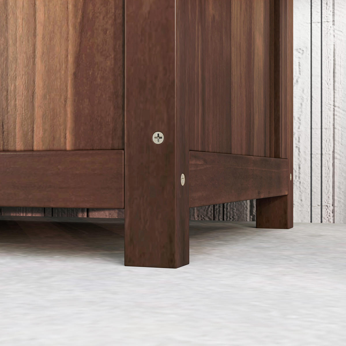 HOCHBEET DE-12283 mit Rankgitter 76/36/170 cm mit Lattenboden Dunkelbraun - Braun, Holz (76/170/36cm) - ComfortXL