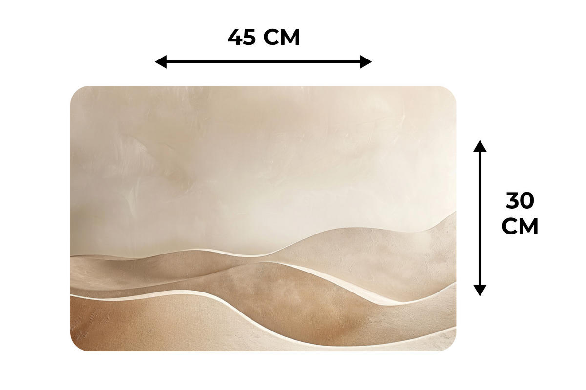 PLATZSETS 6er-Set Beige - Natur - Abstrakt - Modern 45x30 cm Tischset - Champagner, Kunststoff (0.3/45/30cm) - MuchoWow