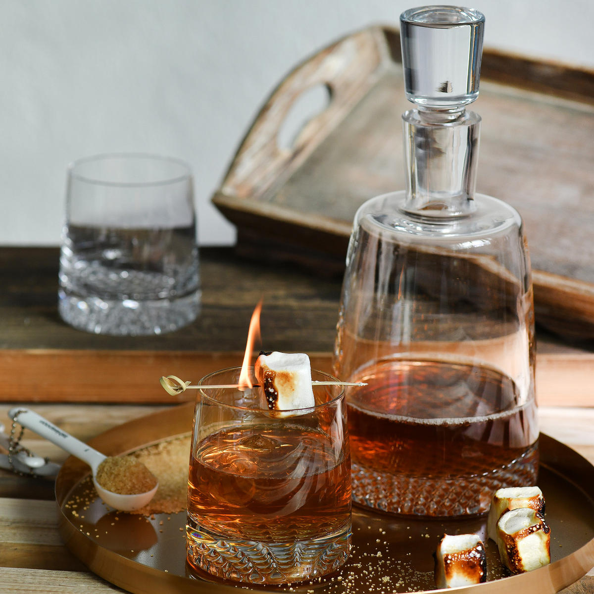 WHISKY SET, 7er-Set, 950 ml / 370 ml, Hangemacht - Transparent, Glas (0.95L) - Krosno Glass