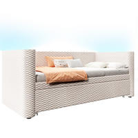 TAGESBETT mit Ausziehfunktion 90x200/180x200 cm Samt Beige - Beige, Metall (90/200cm) - Meubliv