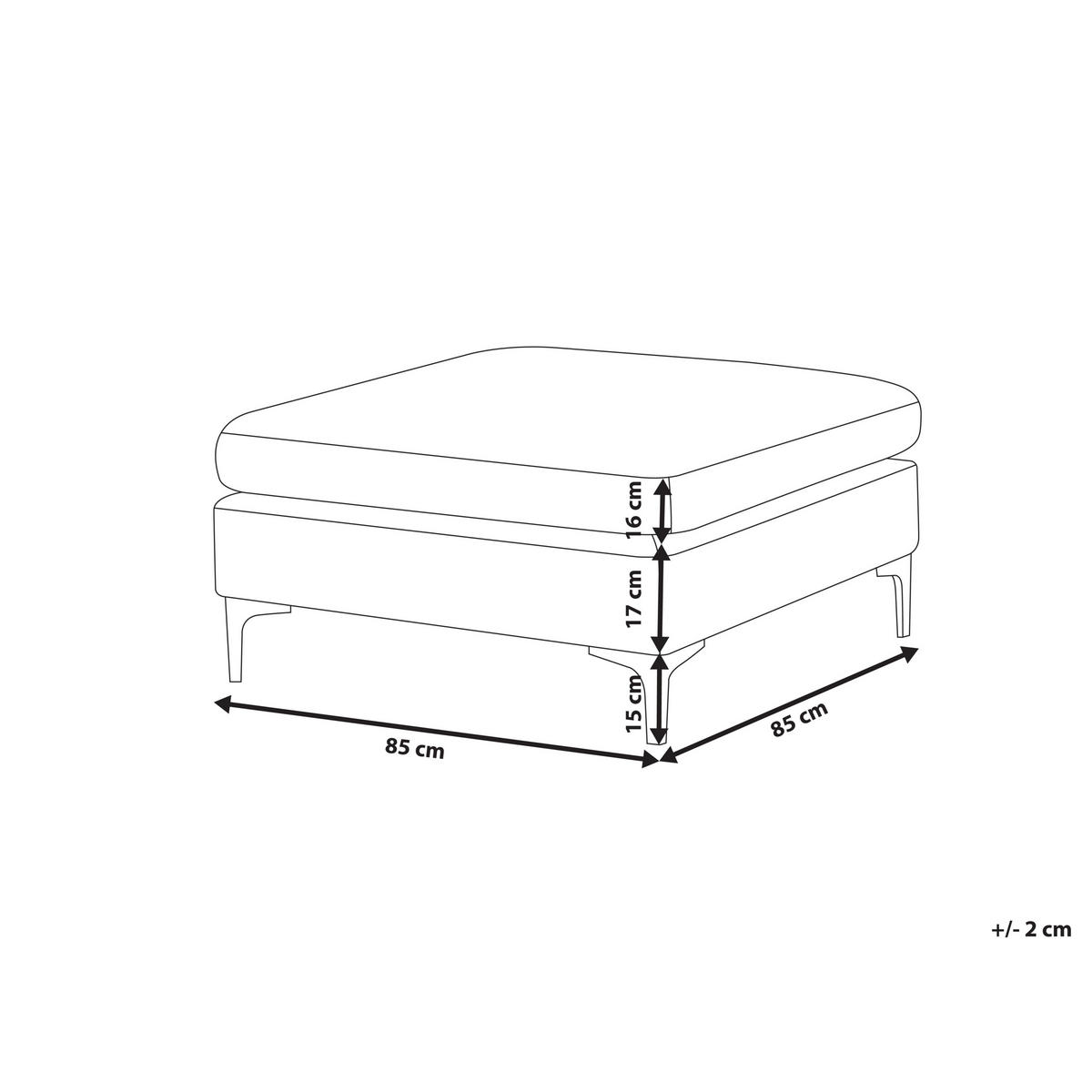 OTTOMANE Evja 85/85/48 cm - Grau, Textil (85/48/85cm) - Beliani