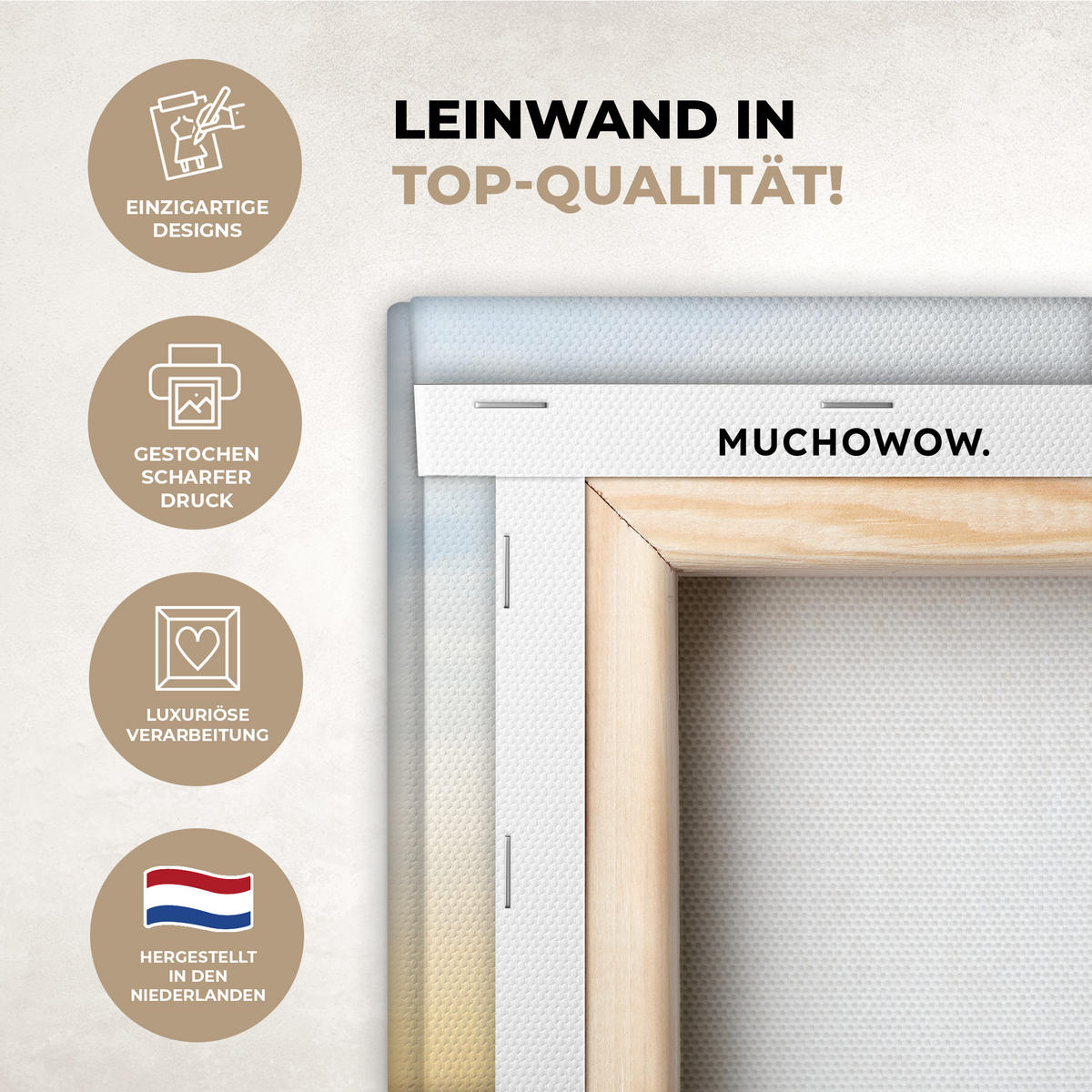 LEINWANDBILD Strand - Sonne - Düne - Gras - Sand - Horizont Wandbild Wohnzimmer 60x80 cm - Hellblau, Textil (60/80cm) - MuchoWow