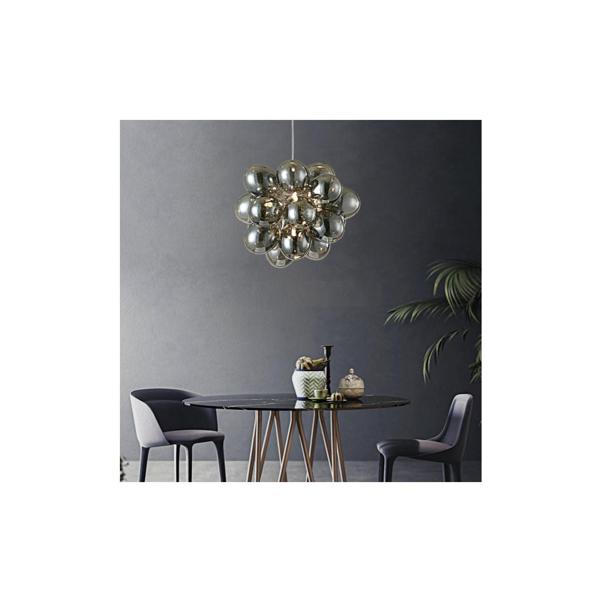 HÄNGELEUCHTE Bartali, Rauchgrau, 40cm - Grau, Glas (40/40/28cm) - KOSILUM
