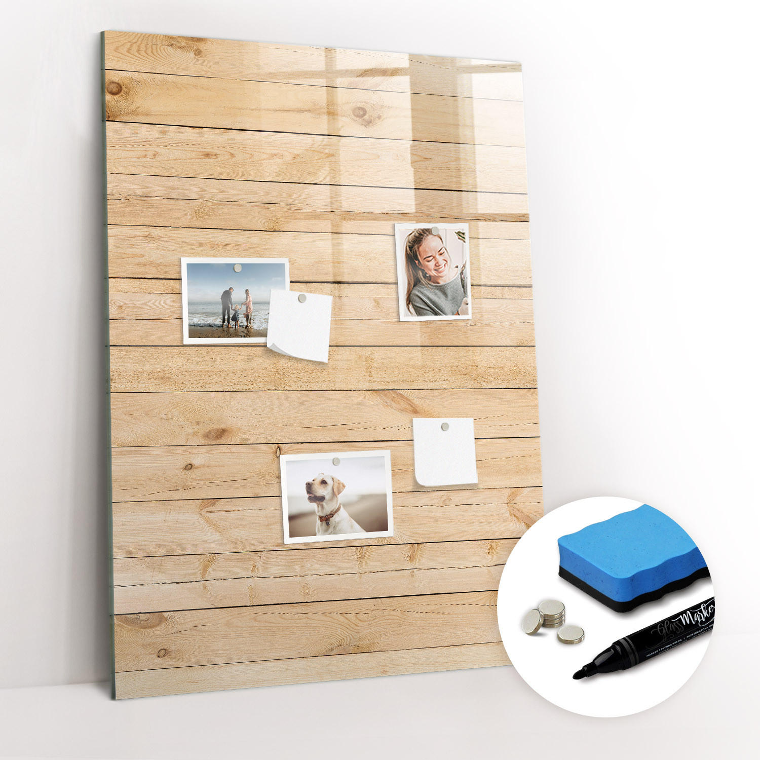 MAGNETTAFEL 120x60 Leuchttafeln - Hellbraun, Glas (120/60/0.4cm) - TULUP