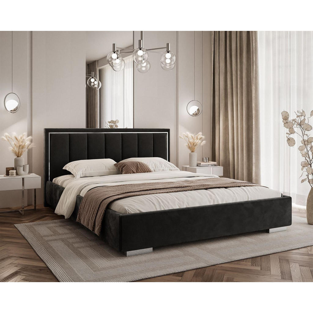 Thumbnail - Lookway Polsterbett, Schwarz, Textil, 160x200 cm, Schlafzimmer, Betten, Polsterbetten