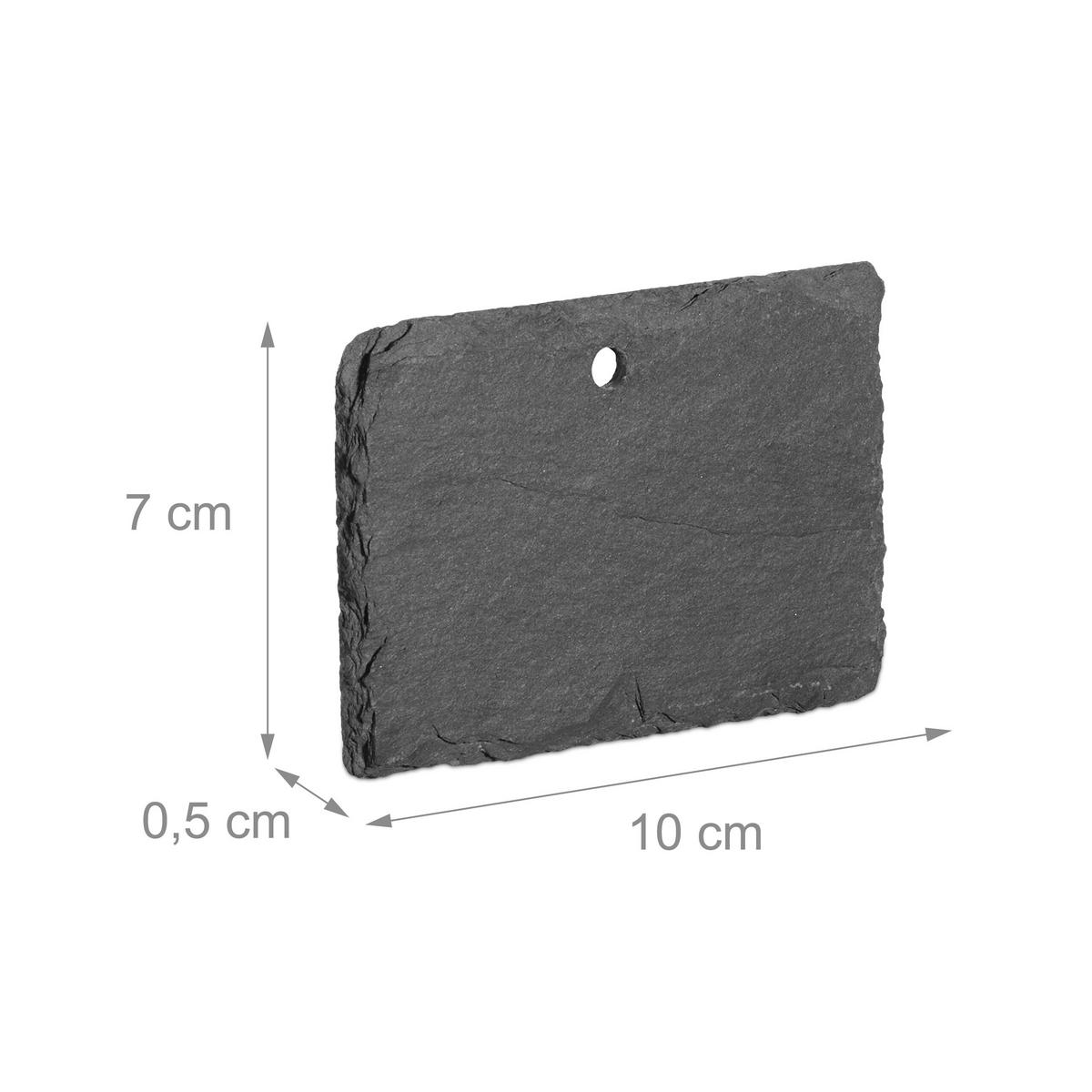 10XSCHIEFER-PFLANZENSCHILDER - Anthrazit, Stein (10/7/0.5cm) - Relaxdays