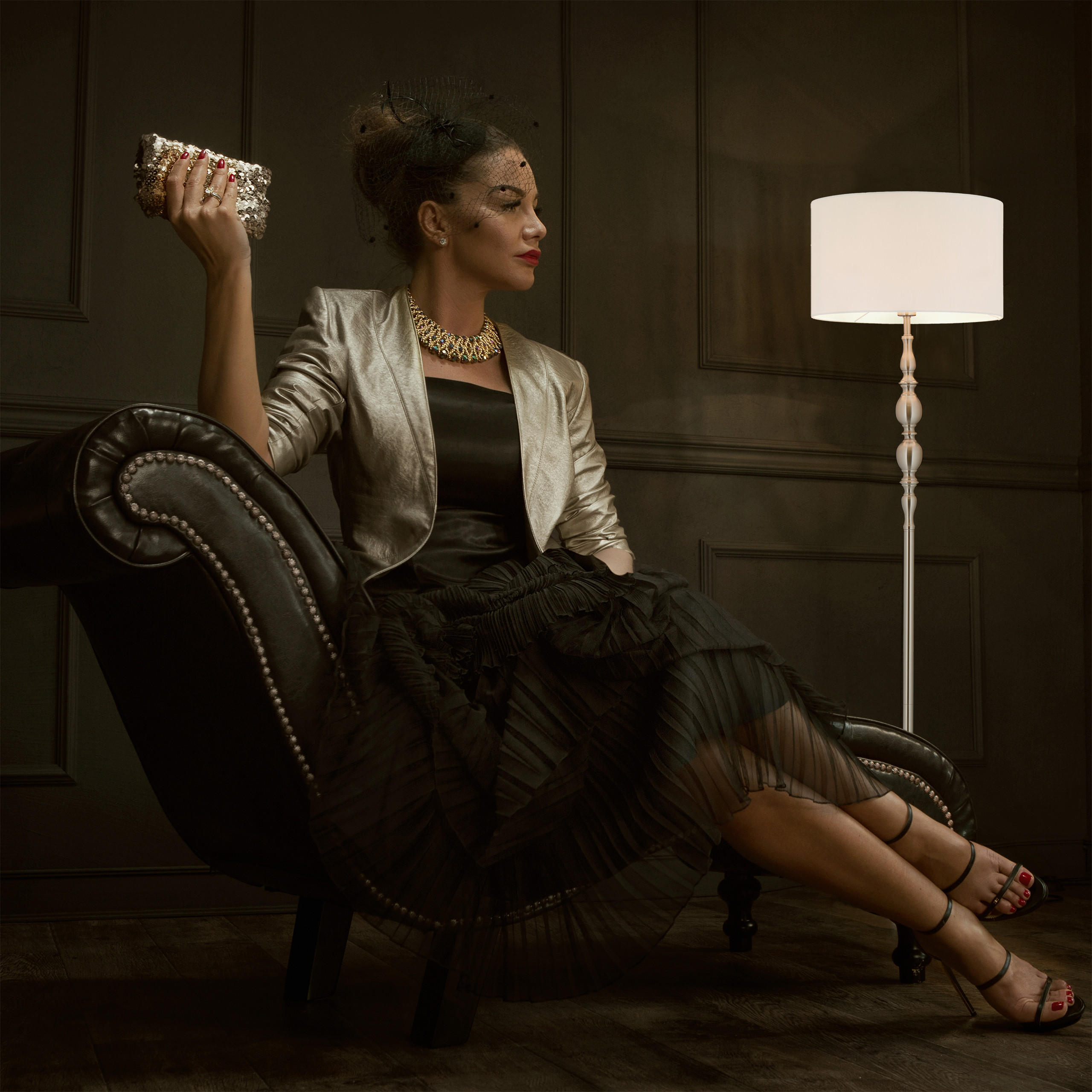 STEHLAMPE - Silberfarben, Kunststoff/Textil (43/43/155cm) - Relaxdays