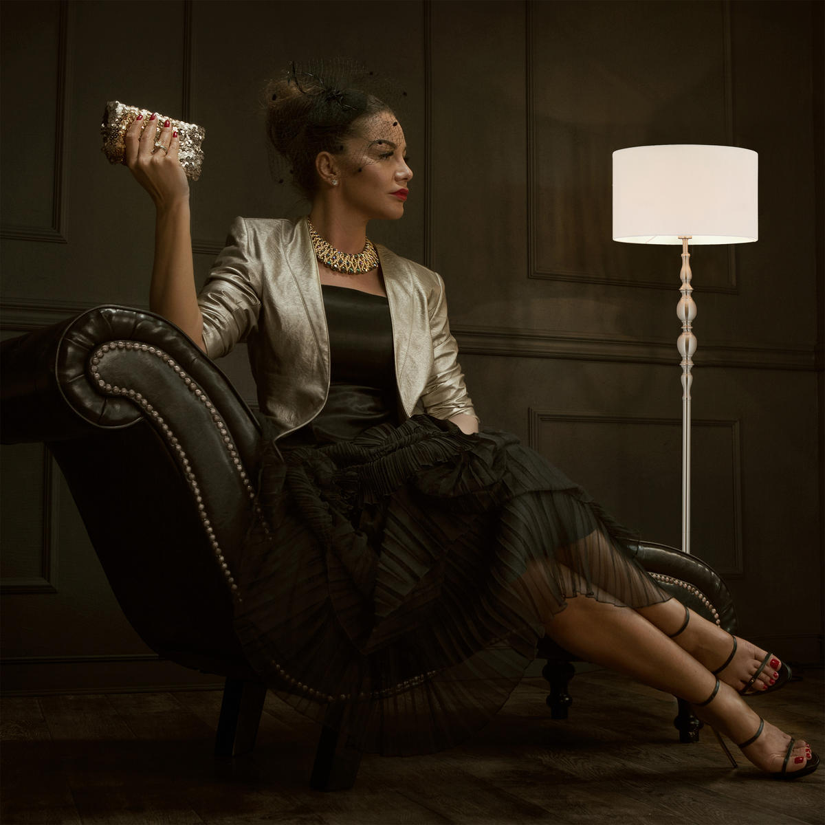 STEHLAMPE - Silberfarben, Kunststoff/Textil (43/43/155cm) - Relaxdays
