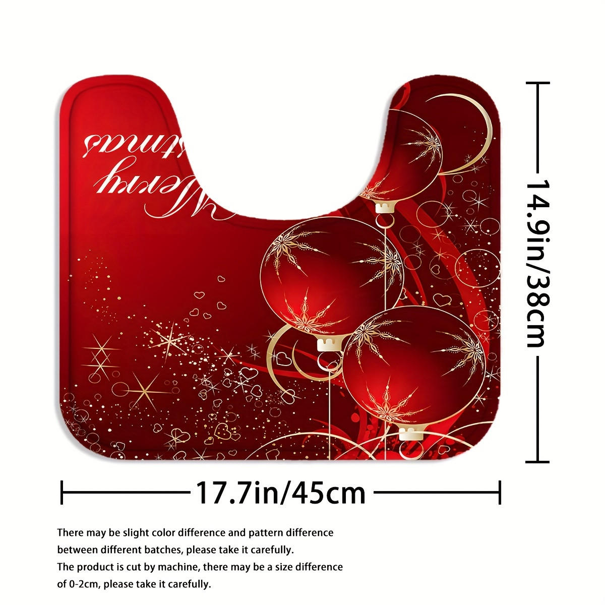 DUSCHVORHANG SET Luxus Weihnachten Duschvorhang Badematte Toilettenmatte - Rot, Textil (180/180cm) - MCBOSON