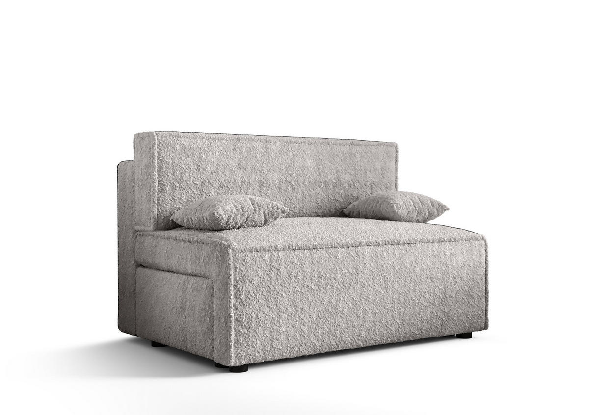 SOFA Mira ohne Armlehnen mit Schlaffunktion - Hellgrau, Textil (131/90/85cm) - SIMKAM Furniture