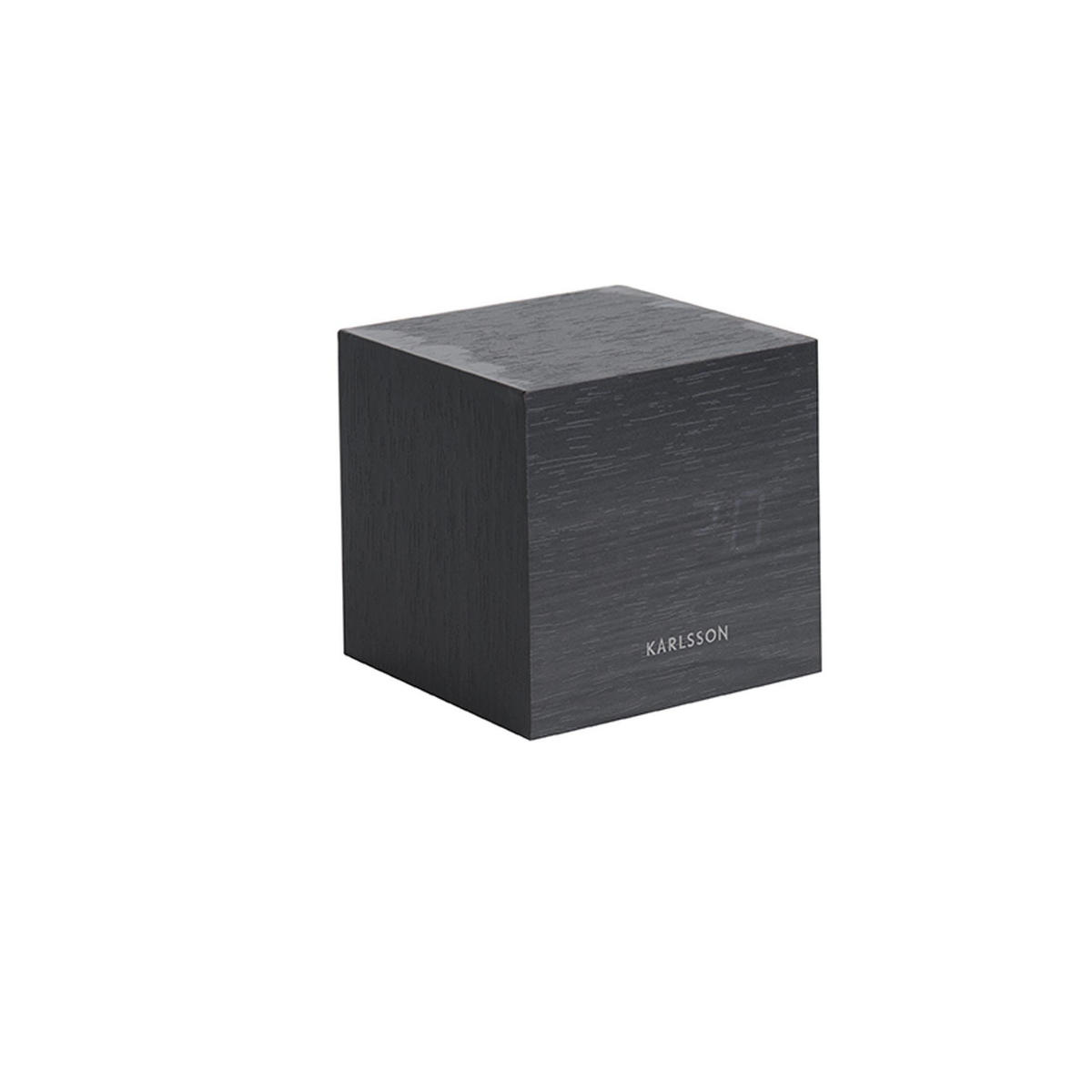 WECKER Schwarz 8/8/8 cm - Schwarz, Holz (8/8/8cm) - Karlsson