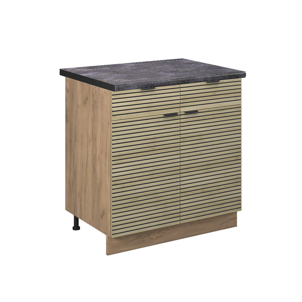 KÖKSUNDERSKÅP Fame-Line Ekpanel 80 cm , AP Antracit Ekfärgad, Honungsek 82/80/60 cm