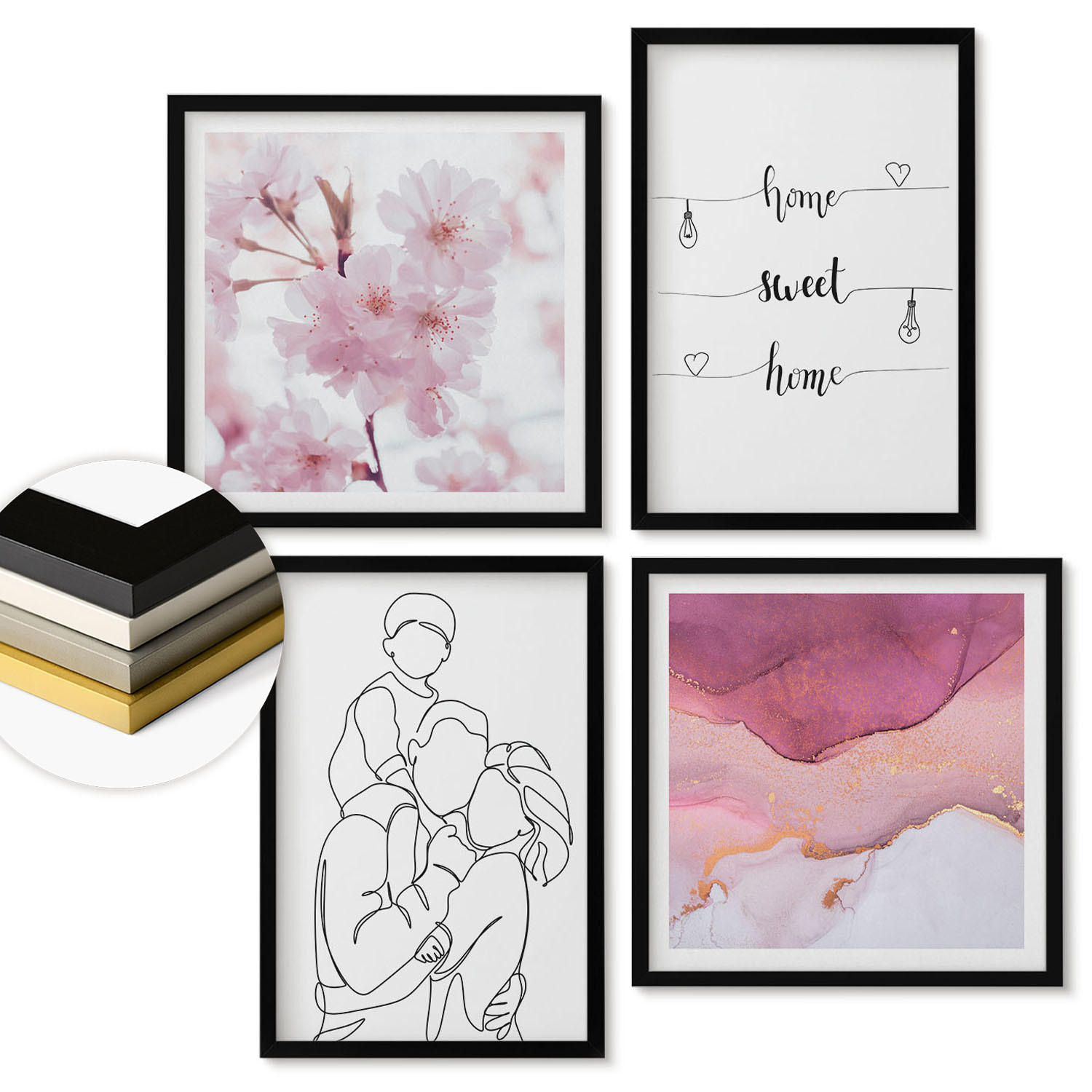 ArtPrintCave Wandbilder Schwarz 50x50 cm