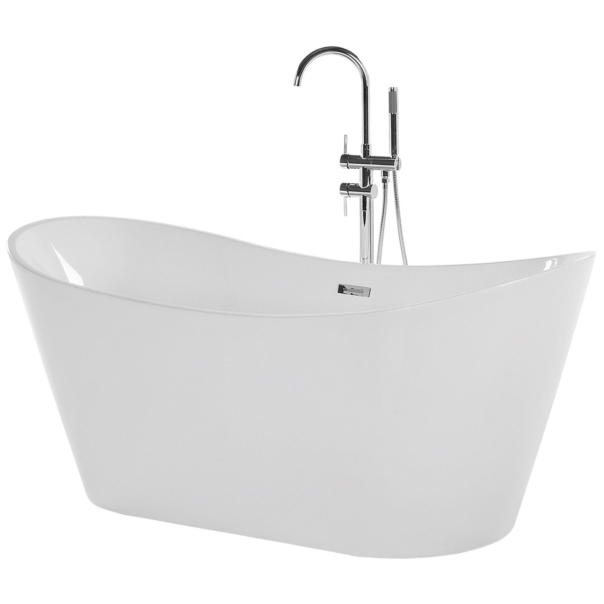 BADEWANNE FREISTEHEND 78x180x72 cm weiß Antigua - Weiß, Kunststoff (78/72/180cm) - Beliani