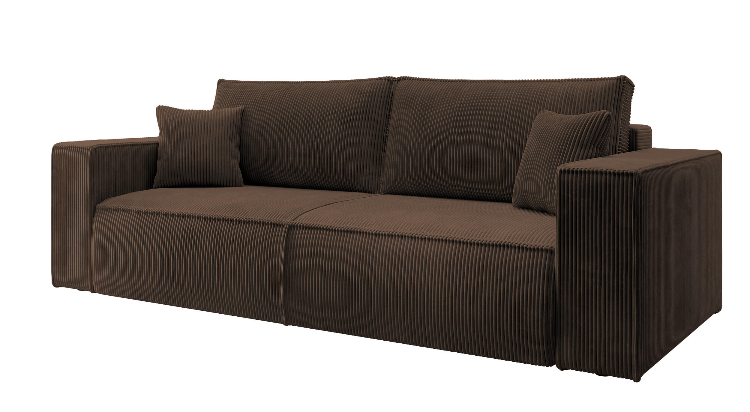 SCHLAFSOFA Farese Braun Cordbezug - Schwarz/Braun, Kunststoff/Textil (257/85/102cm) - Selsey