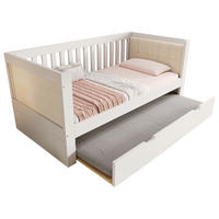 POLSTERBETT 90/200 cm Weiß aus Holz mit Ausziehbett - Weiß, Textil (90/200cm) - OKMYHOME