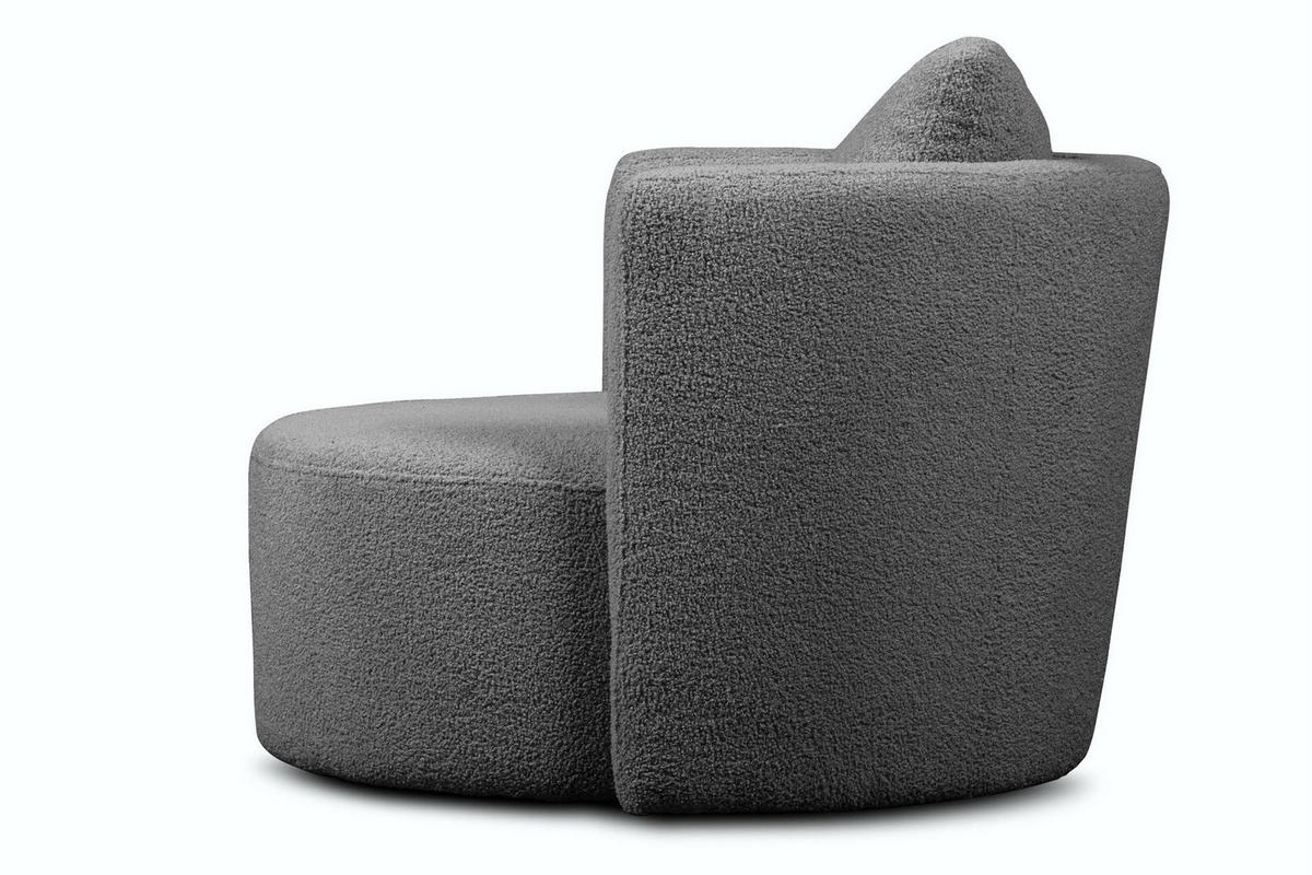 DREHSESSEL RAGGI 360° Drehfunktion mit inklusive dekorativem Kissen, dunkelgrau - Dunkelgrau, Textil (92/75/94cm) - KONSIMO®