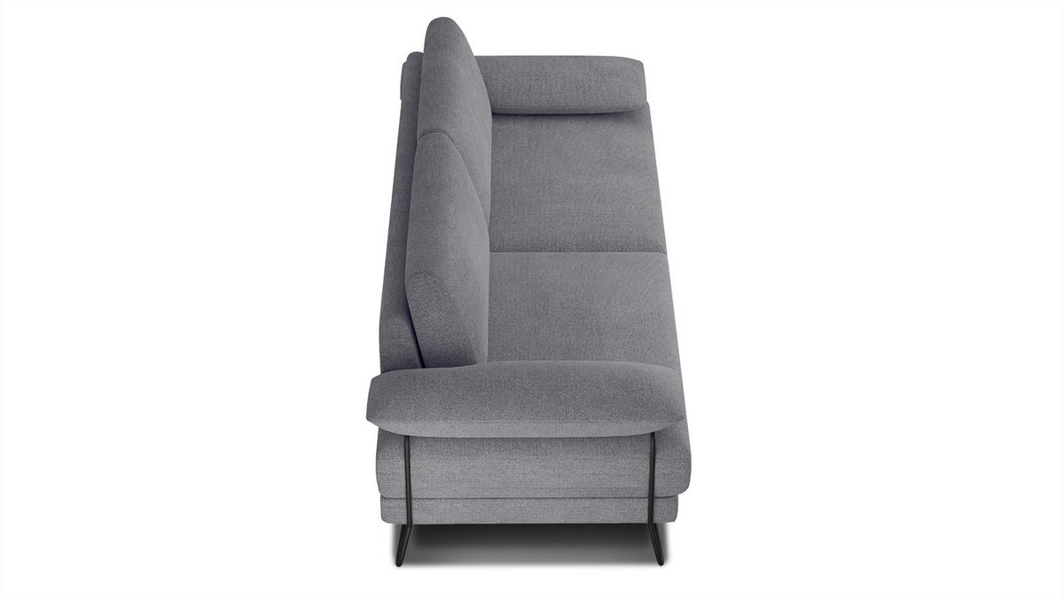 SOFA LORI 3-Sitzer, grau - Schwarz/Grau, Holzwerkstoff/Textil (245/87/96cm) - Courtois Laville