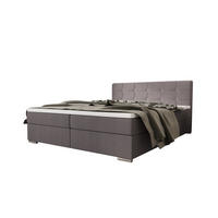 BOXBETT ZILANO 1 mit Matratze H3 und Topper 160x200 Cosmic 160 - Hellgrau, Holz/Textil (160/200cm) - Bedante