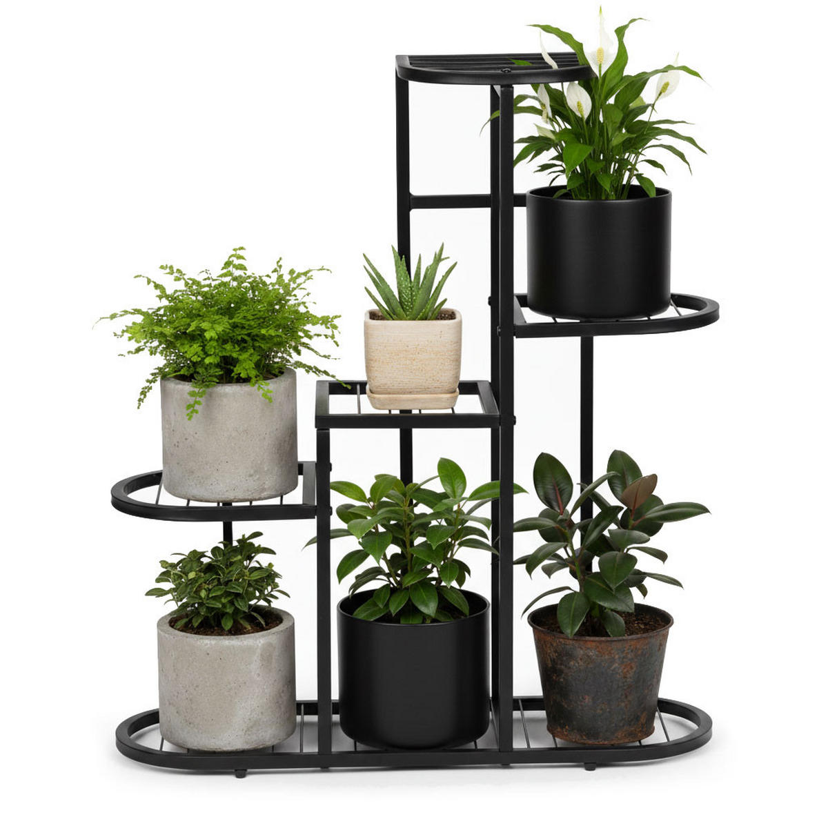 BLUMENSTÄNDER SCALA Schwarz - Schwarz, Metall (23/70/79.5cm) - Mat-Haus