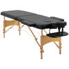 MASSAGETISCH, Kunstleder, Holz, Schwarz - Schwarz, Leder (60/88/182cm) - HOMCOM