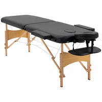 MASSAGETISCH, Kunstleder, Holz, Schwarz - Schwarz, Leder (60/88/182cm) - HOMCOM