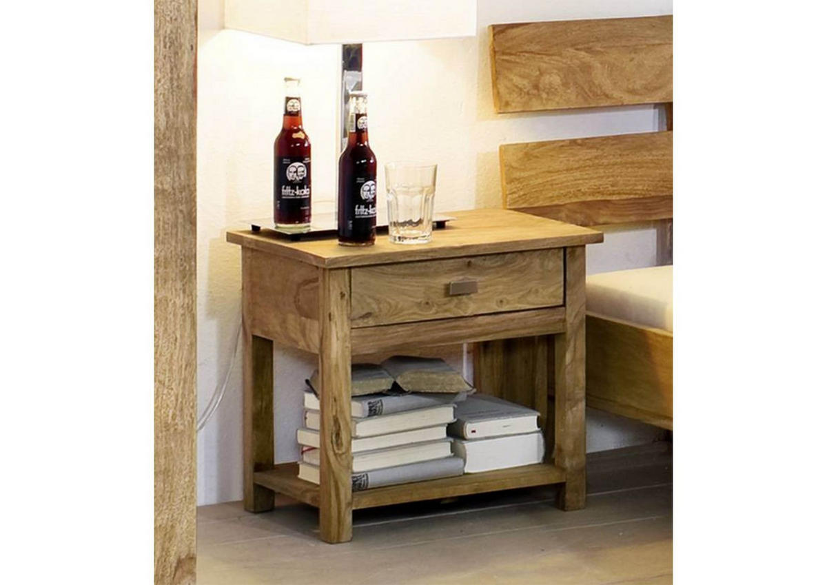 NACHTTISCH Sheesham 50x35x45 braun geölt NATURE BROWN #91 - Braun, Holzwerkstoff (50/45/35cm)