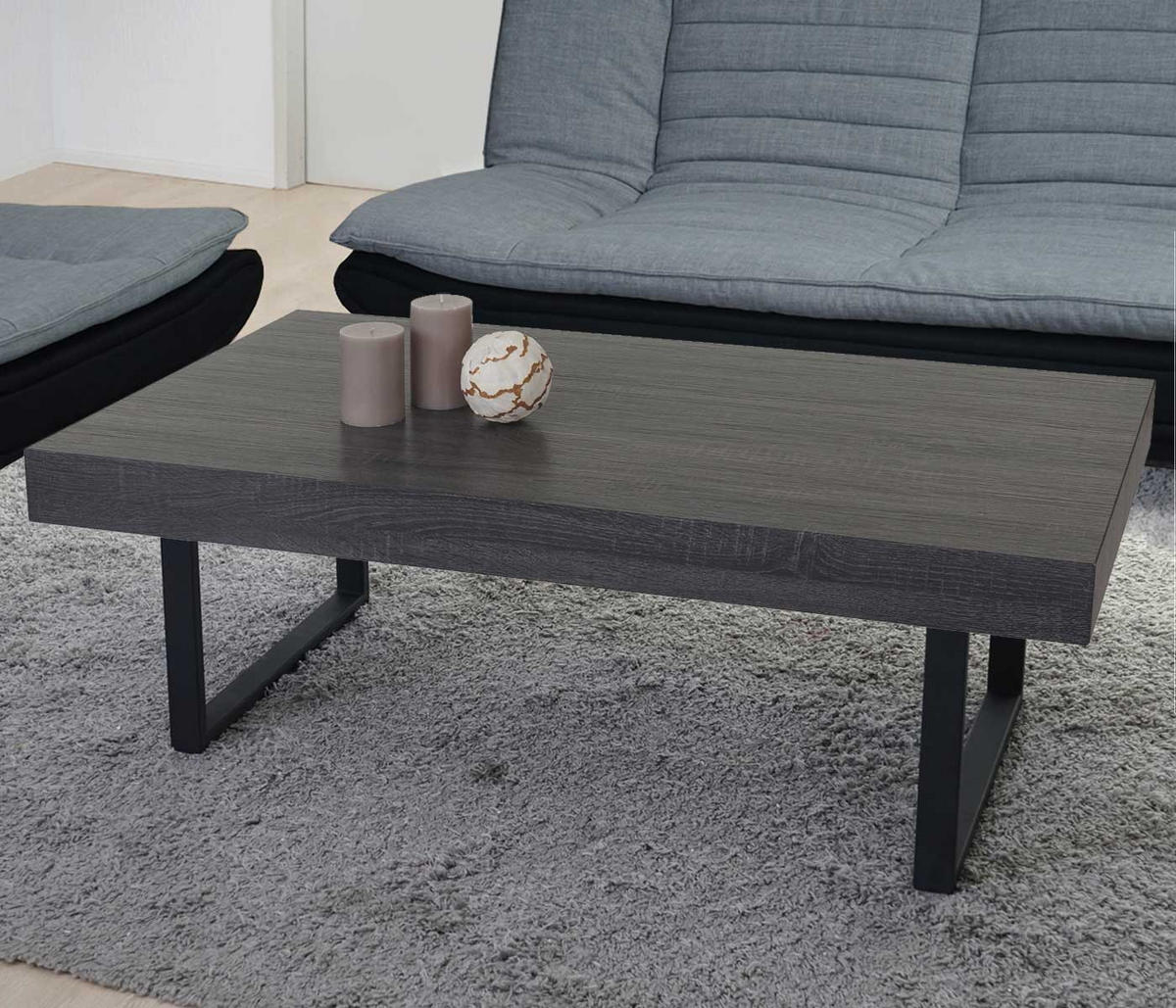 COUCHTISCH rechteck Schwarz - Schwarz, Holz (60/110/40cm) - MCW