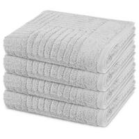HANDTUCH Carre 4er-Set - Hellgrau, Textil (50/100cm) - Ross